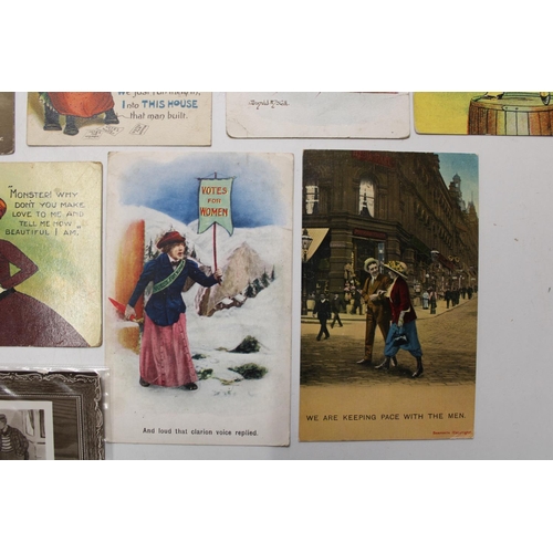 766 - Small selection of early c20th Suffragette and anti-Suffragette related postcards (10)