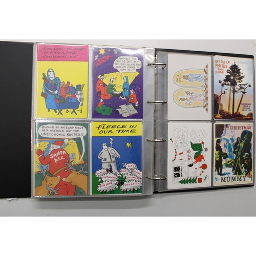 768 - Postcard album of 1970s to 1990s comic and humour postcards with some Christmas related (approx. 300... 