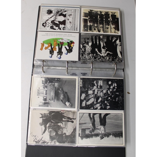 769 - Postcard album of 1970s to 1990s political, satirical and anti-capitalist postcards, many from the T... 