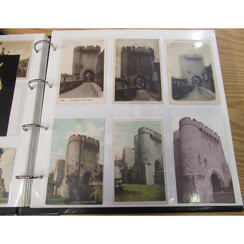 779 - Album containing a large collection of postcards mostly castles, Leeds castles Lewes Castle, Lincoln... 