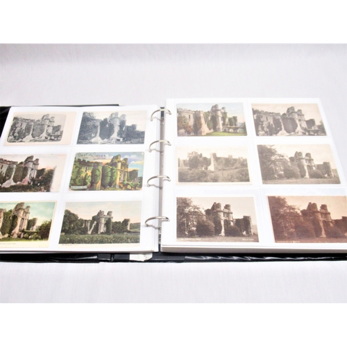 780 - Folder containing approximately five hundred and fifty postcards of castles such as Hermitage, Hurst... 