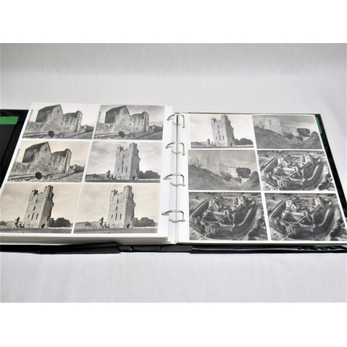 781 - Folder containing approximately four hundred and fifty postcards of castles such as Hastings, Hawick... 