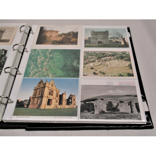 784 - Folder containing  approximately over four hundred and fifty postcards of castles such as Middleham,... 