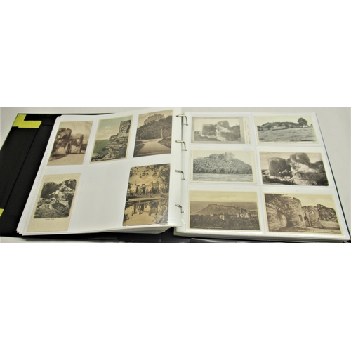 790 - Folder containing approximately four hundred postcards of castles such as Beaumaris, Bellister, Bels... 