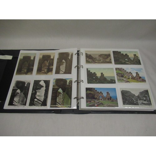 791 - Folder containing approximately three hundred postcards of castles such as Tonbridge, Tor Woodlee, e... 