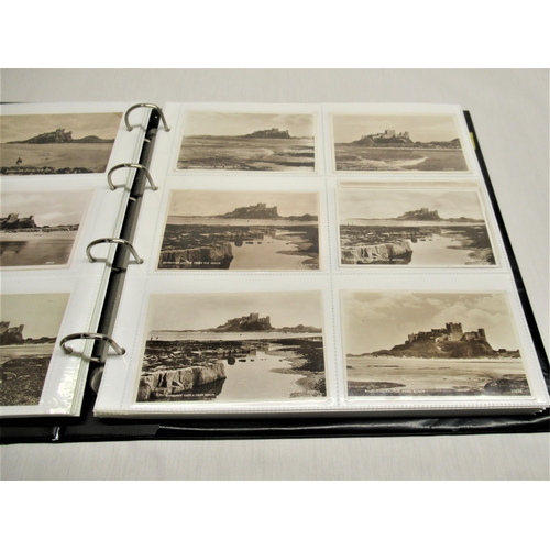 799 - Folder containing approximately two hundred postcards of Bamburgh Castle