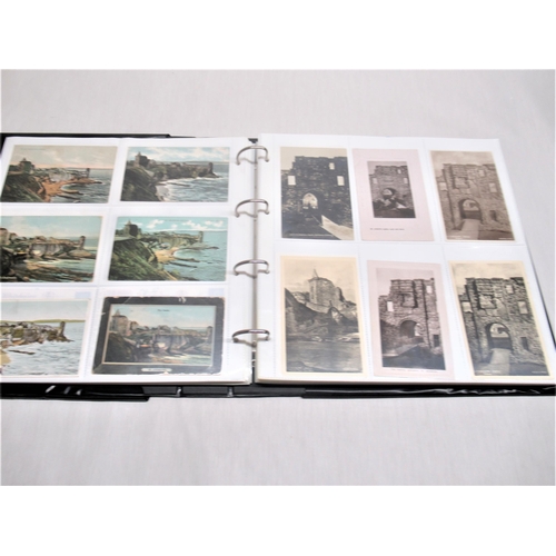 800 - Folder containing approximately four hundred postcards of castles such as Rowton, Roxburgh, Rye, etc... 