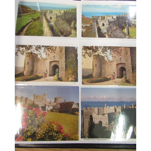 802 - Album containing postcards of castles including LLaanstephan castle, Longtown Castle, Lympne and Cas... 