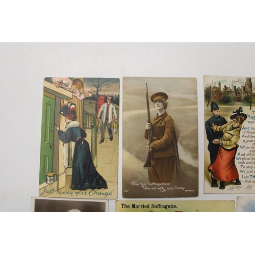 766 - Small selection of early c20th Suffragette and anti-Suffragette related postcards (10)