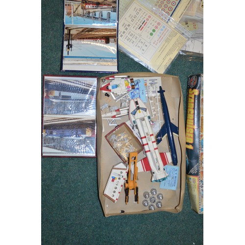 70 - Large quantity of aircraft model kit transfers, most unused, an Airfix Starcruiser 1 model (built, A... 