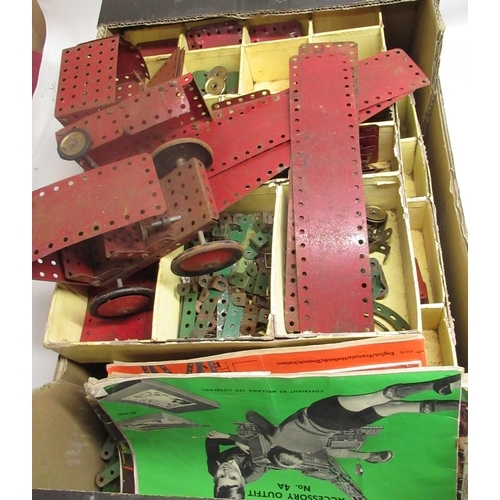 68 - Large quantity of vintage Meccano in divided boxes, with instruction sets