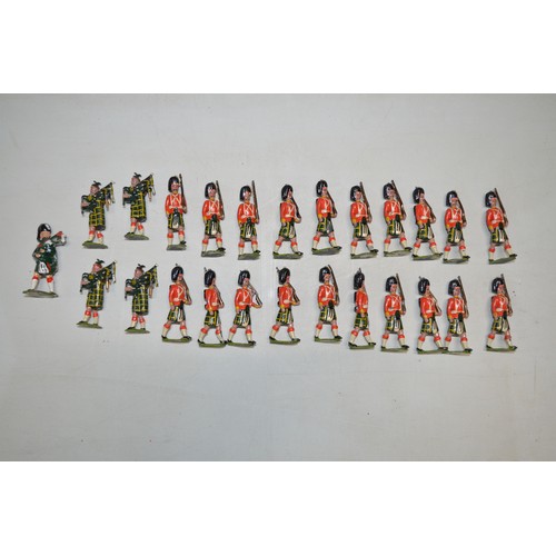 157f - Collection of vintage metal Britain’s Gordon Highlanders marching with pipers.