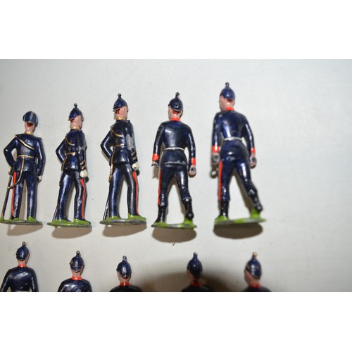 157h - 23 vintage Britain’s metal toy figures, British army medical Corps, includes 7 stretcher bearers, 3 ... 