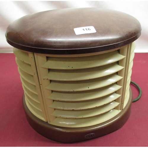 116 - Vintage HMV Bakelite fan heater (in working condition)