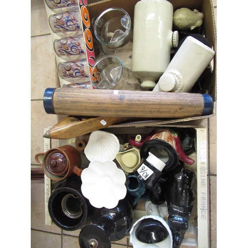 814 - Selection various pottery, glass and stoneware collectables to include Ravenhead retro coolers, ston... 