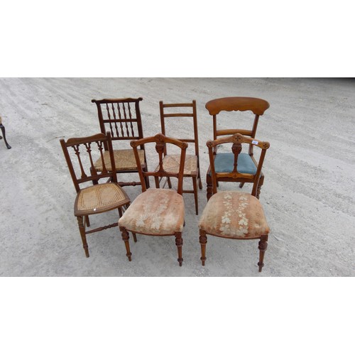 824 - Selection of six mixed chairs to include hall and dining chairs (6)