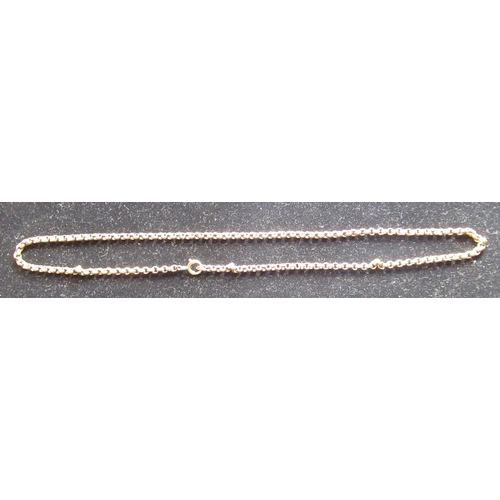 61 - Geometric belcher chain, spring ring clasp stamped 9ct, L42cm, 9.7g