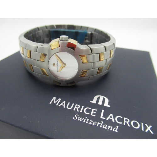 74 - Ladies Maurice Lacroix, Switzerland, Intuition quartz wrist watch, stainless steel and rose gold pla... 