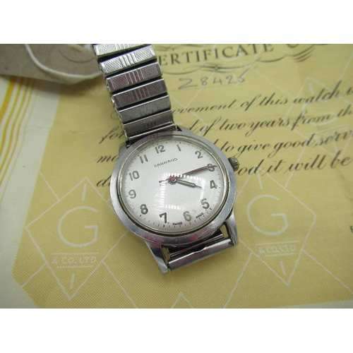 80 - Mid 1960's Gerard hand wound wristwatch, stainless steel case on expanding bracelet, screw off back ... 