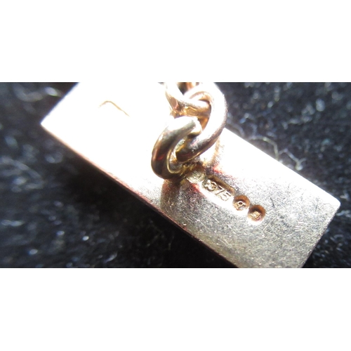 37 - Hallmarked 9ct yellow gold engine turned chain link cufflinks by E&G, London, 375, 1971, 12.6g