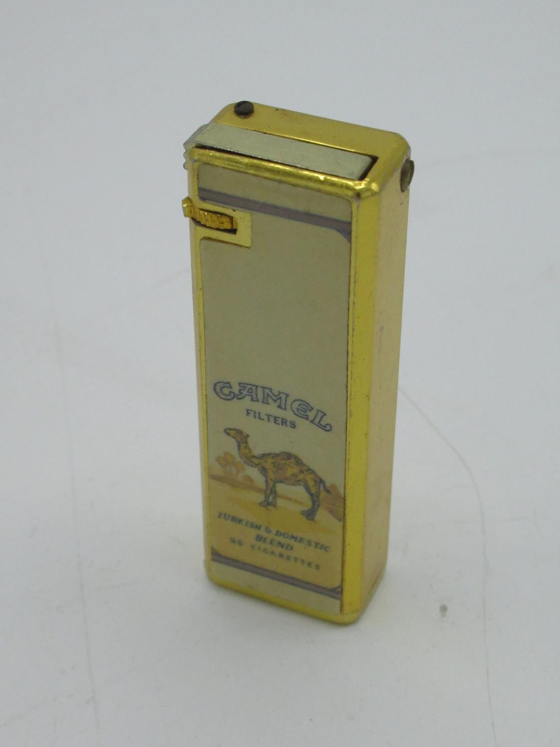 Vintage Camel Filters Cigarettes yellow metal lighter