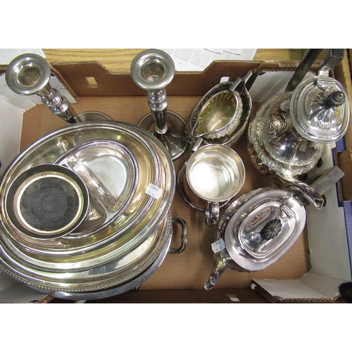 252 - EPNS three piece coffee service initialled W, comprising coffee pot, cream jug and sugar bowl, all o... 