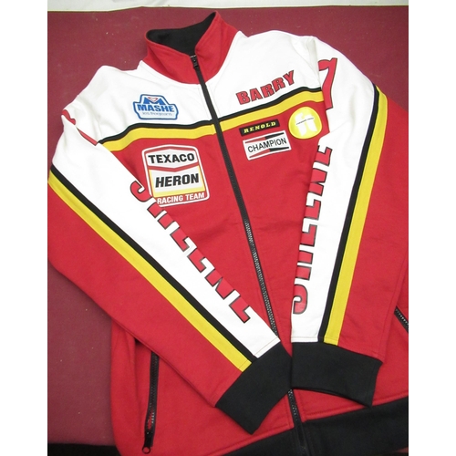 437 - The Sheene Collection - Barry Sheene fabric paddock type jacket, in Texaco Heron Racing team colours... 