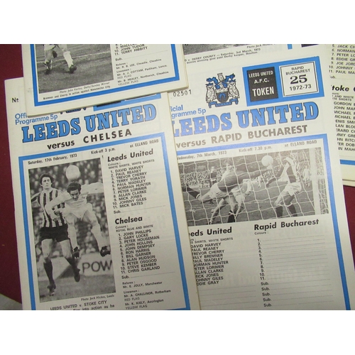 438 - Collection of Leeds United FC home football programmes, mostly 1971-72, 1972-73 seasons, Leeds Unite... 