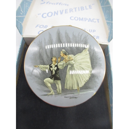 241 - Stratton circular compact front with ballet dancing couple signed Cecil Golding, another Stratton co... 