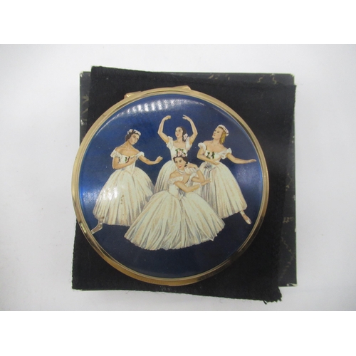 242 - Baron for Stratton compact with ballerinas posing on a light blue ground, another similar with cobal... 