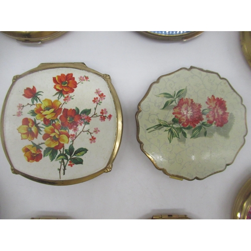 248 - Eight Stratton compacts with floral cover and two compacts with floral covers (unknown maker) (10)
