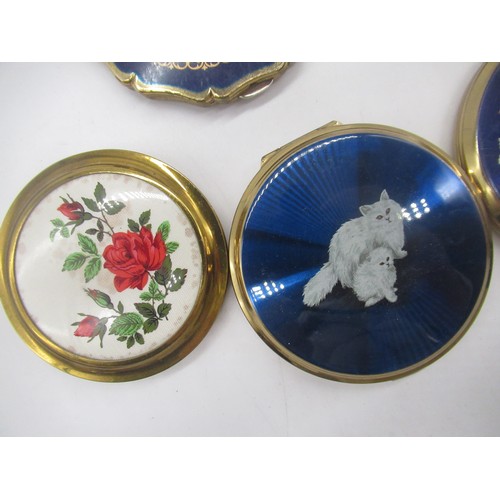264 - Eight Stratton compacts with floral covers, two compacts with floral covers (unknown maker) (10)