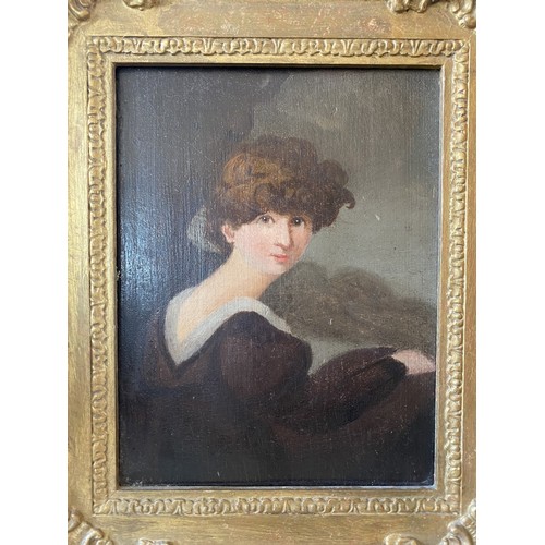 12 - David Hall Collection - English School (C20th); Portrait of a young woman, head and shoulder in brow... 