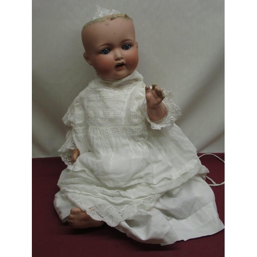 884 - Armand Marseille Koppelsdorf 1330 A 12 M bisque headed doll wearing a christening gown with lace det... 