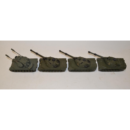 644 - Collection of Dinky and Solido diecast military armour models including 3 Dinky Leopard MBTs (all wo... 