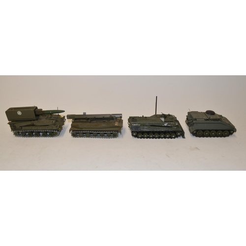 644 - Collection of Dinky and Solido diecast military armour models including 3 Dinky Leopard MBTs (all wo... 