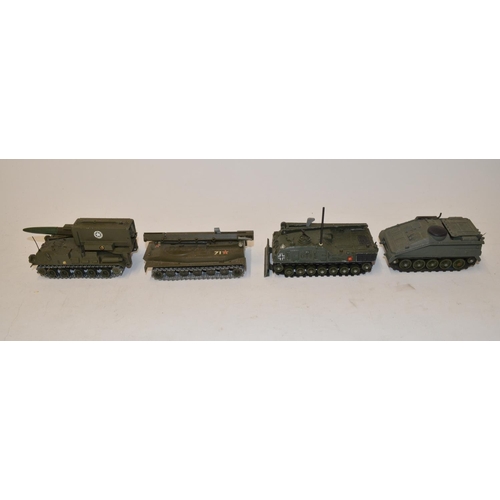 644 - Collection of Dinky and Solido diecast military armour models including 3 Dinky Leopard MBTs (all wo... 