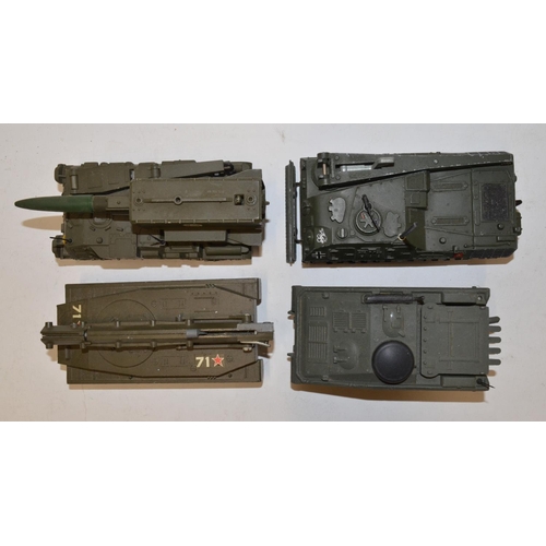 644 - Collection of Dinky and Solido diecast military armour models including 3 Dinky Leopard MBTs (all wo... 