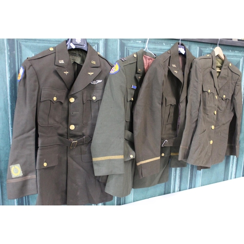 110 - WWII officers 8AAF four pocket jacket, size 38, named to Officer Flood, with original insignia and s... 