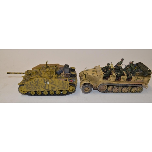 635 - 3 Forces Of Valor 1/35 diecast armour models, German Feldwagon, SD Kfz 7 Half track, Normandy 1944, ... 