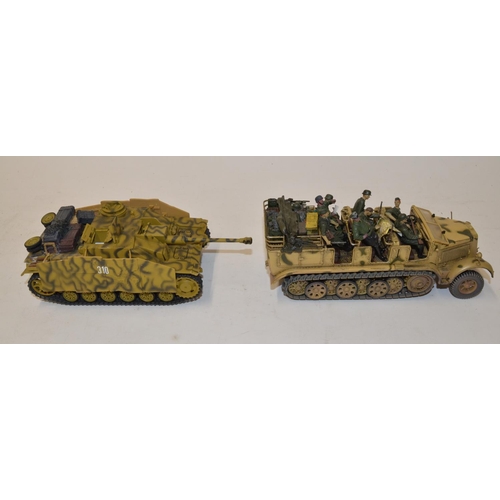 635 - 3 Forces Of Valor 1/35 diecast armour models, German Feldwagon, SD Kfz 7 Half track, Normandy 1944, ... 