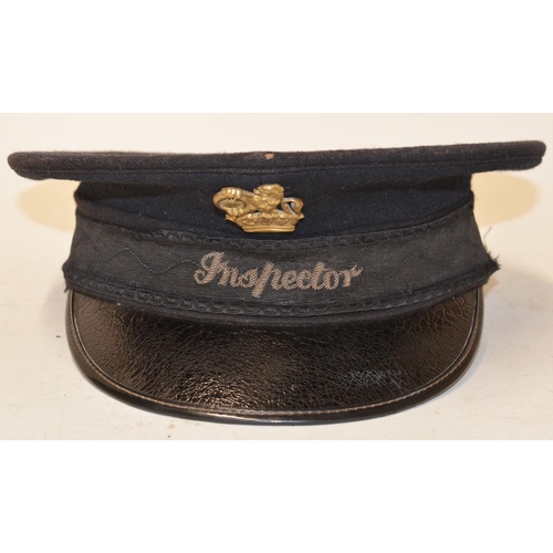 582 - 1965 British Rail inspectors hat, MS093 written inside