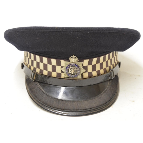 583 - J. Compton Son & Webb Ltd. of London British Transport Police Commission hat, MS145 wrote inside lin... 