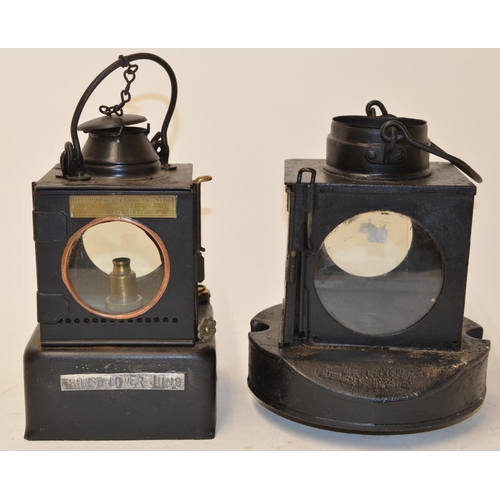 585 - Trowse Lower Junc. signalling lamp by Lamp Manufacturing & Railway Supplies Ltd of London, stamped B... 