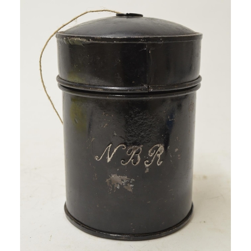 586 - Vintage NBR string canister, D12cm approx H17cm