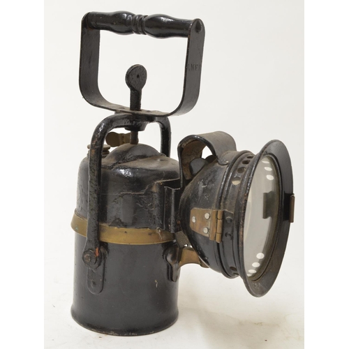 587 - Vintage LNER railway carbide lamp by The Premiere Lamp Engineering Co. of Leeds