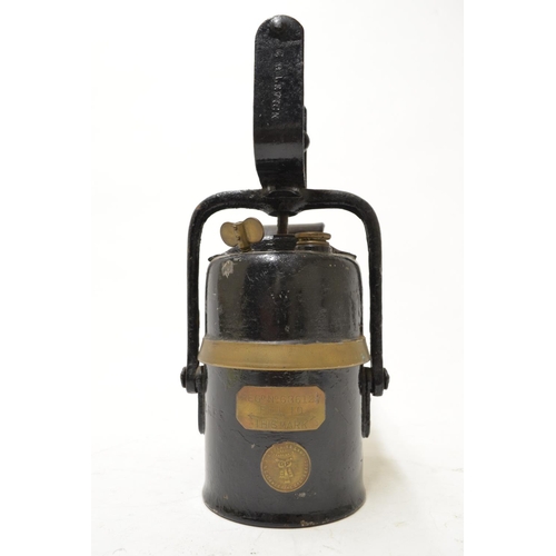 587 - Vintage LNER railway carbide lamp by The Premiere Lamp Engineering Co. of Leeds