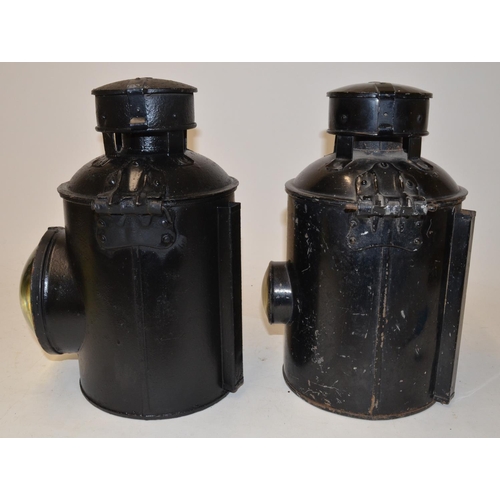 588 - Two large railwayman's signal lamps (2)