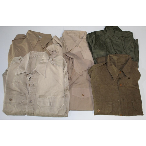 126 - Military shirts of various styles, cottons and colours (6)
