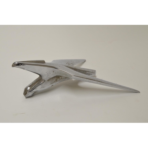 574 - Single vintage 1955 Chrysler Imperial eagle chrome hood ornament, stamped inside, approx W10